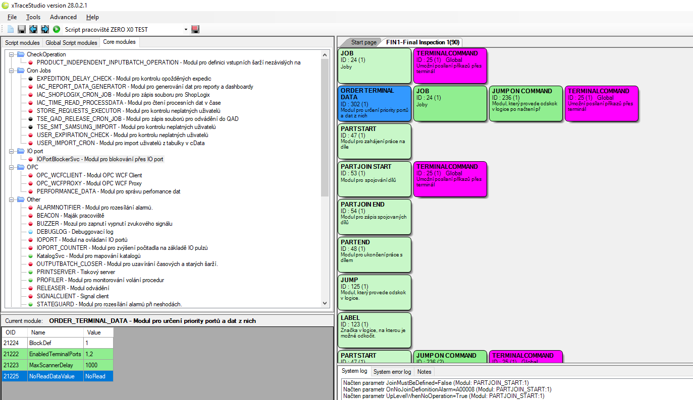 OrderTerminalData script